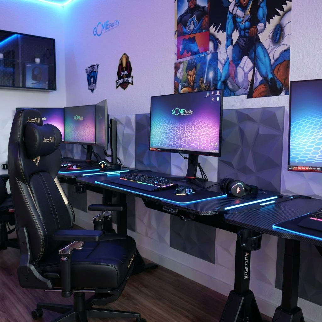 AutoFull desks and chairs in active row setup